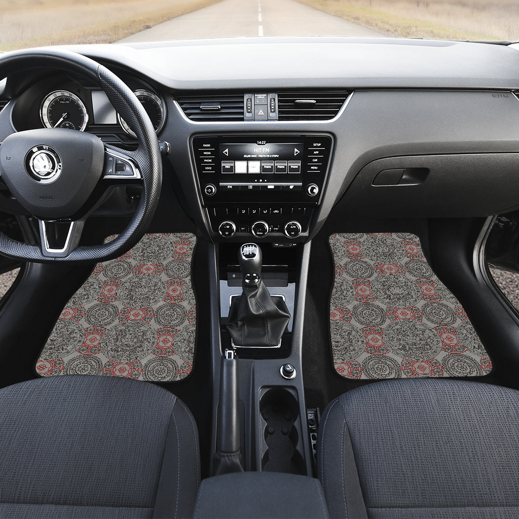 Calendar Aztec Style Print Pattern Car Floor Mats Front Back
