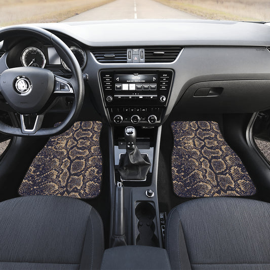 Snake Skin Pattern Print Car Floor Mats Front Back