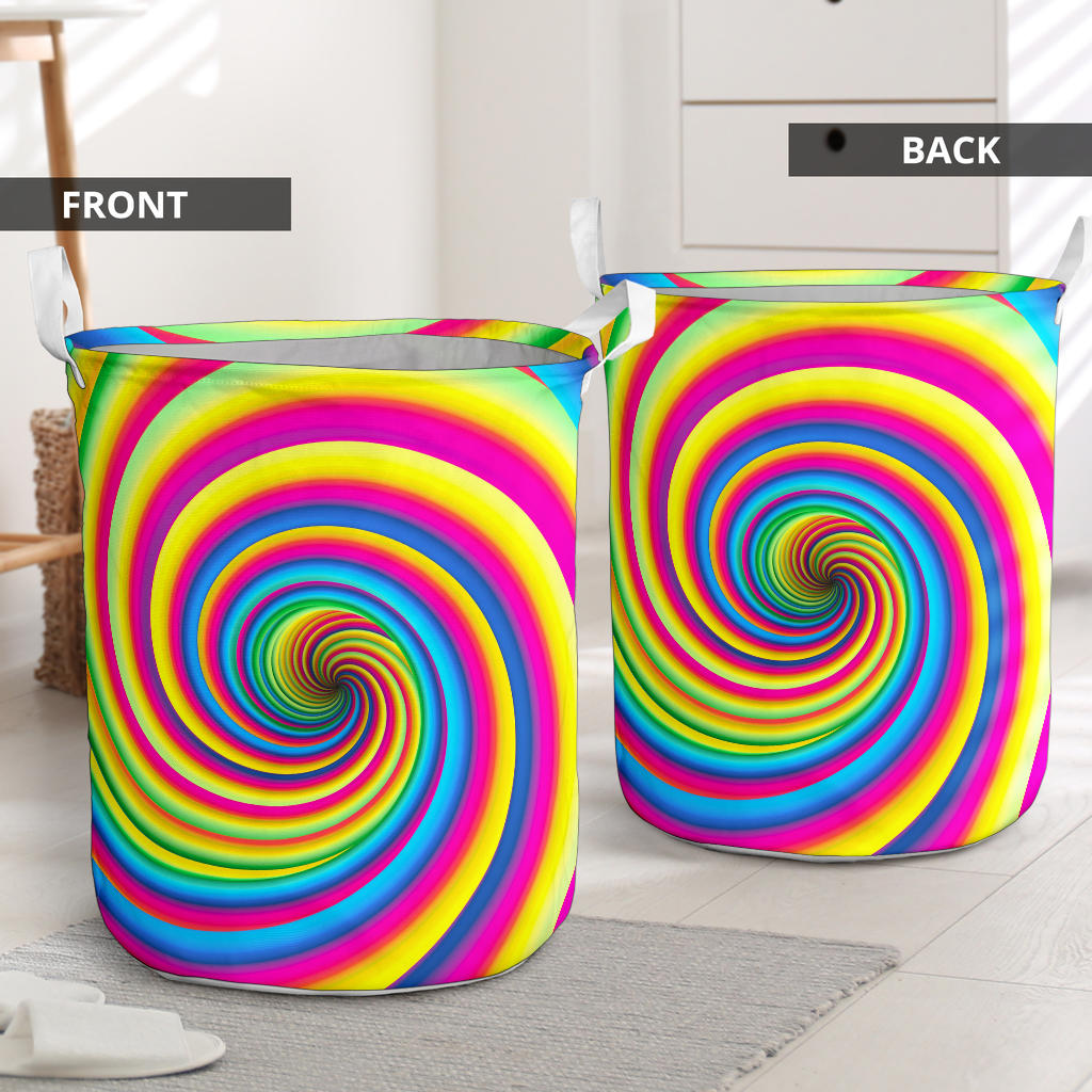 Vortex Twist Swirl Rainbow Design Laundry Basket