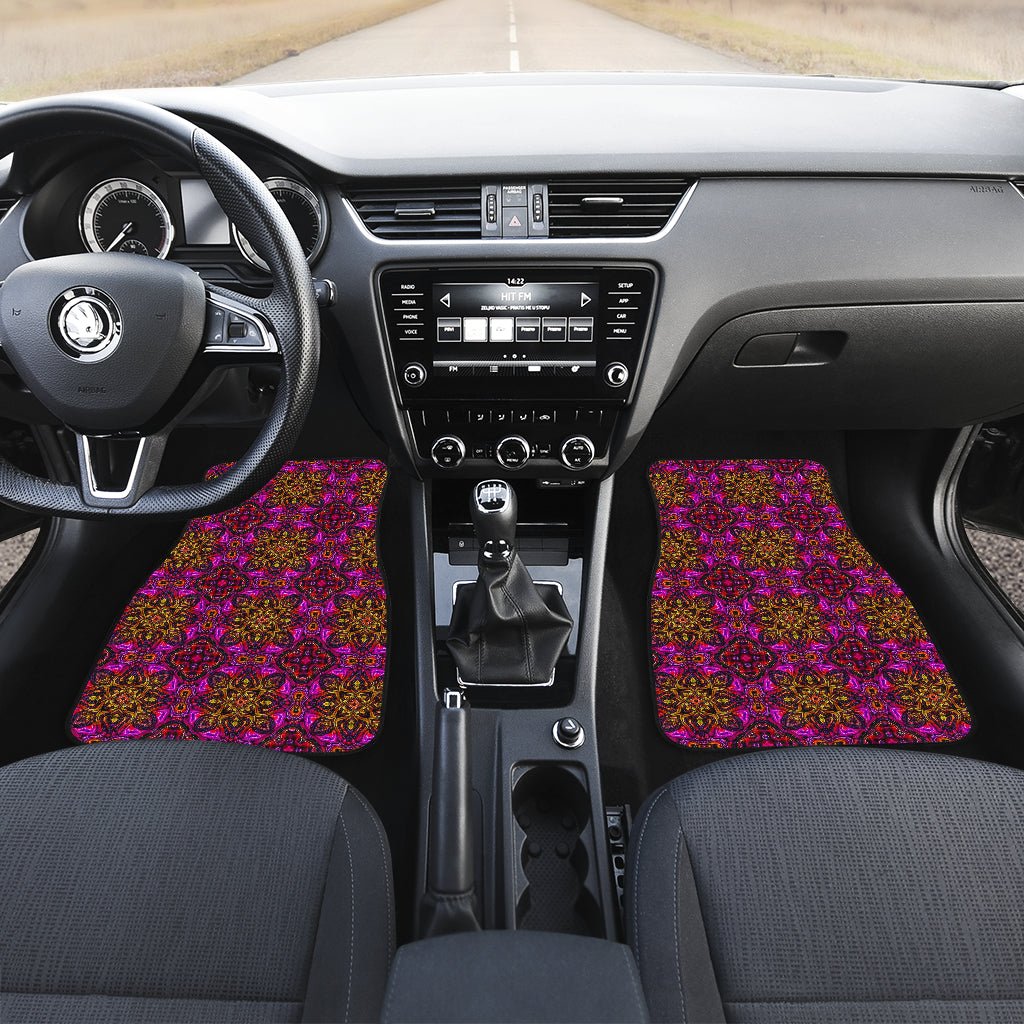 kaleidoscope Abstract Print Design Car Floor Mats Front Back