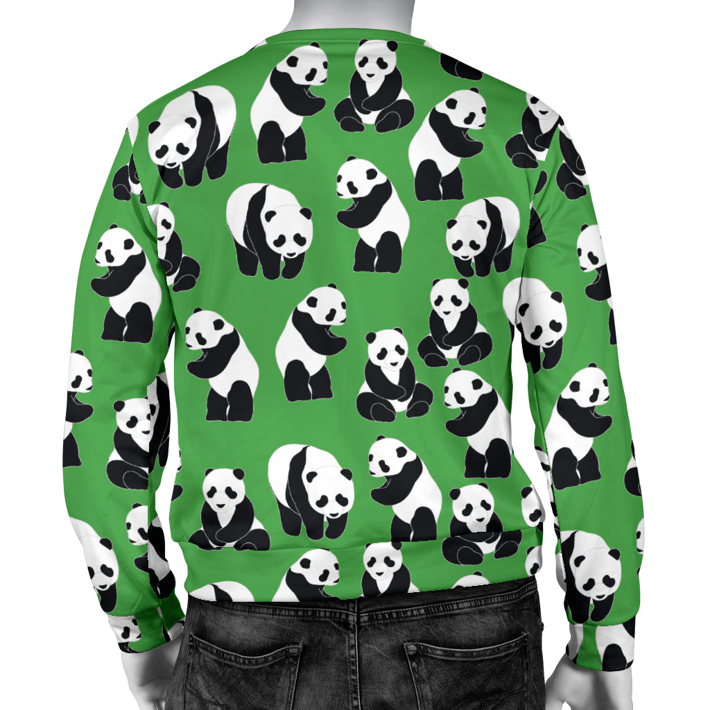 Panda Bear Pattern Themed Print Men Long Sleeve Sweatshirt