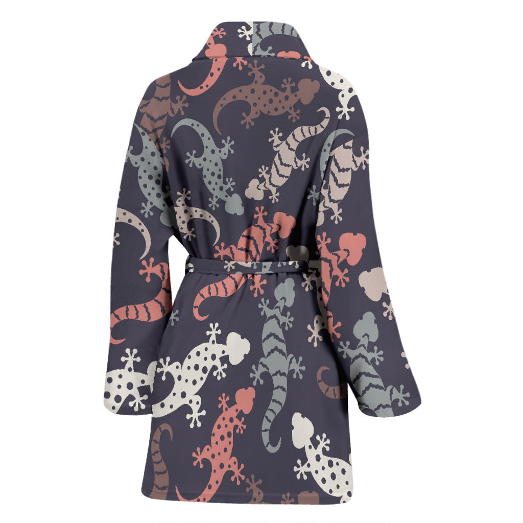 Gecko Pattern Print Design 02 Women Bathrobe