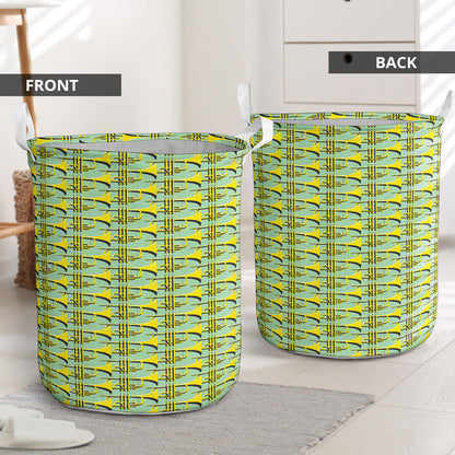 Trumpet Vintage Design Print Laundry Basket