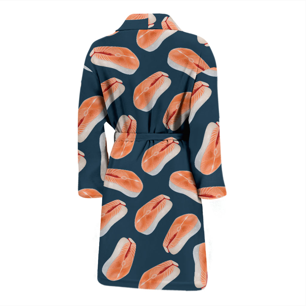 Salmon Steak Print Design LKS306 Men Bathrobe