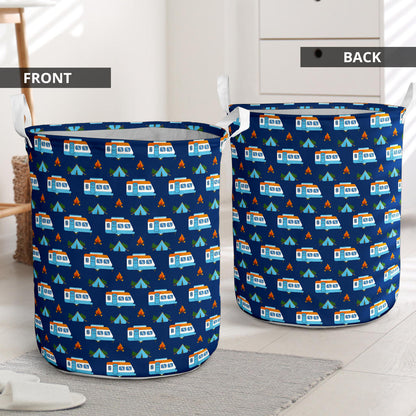 Camper Pattern Camping Themed No 3 Print Laundry Basket