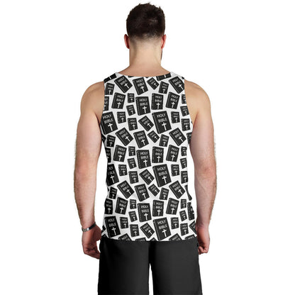 Christian Holy Bible Book Pattern Men Tank Top