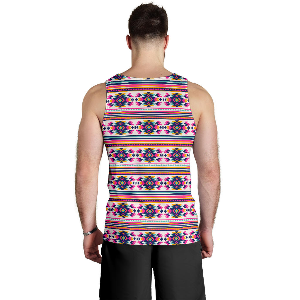 Indian Navajo Neon Themed Design Print Men Tank Top