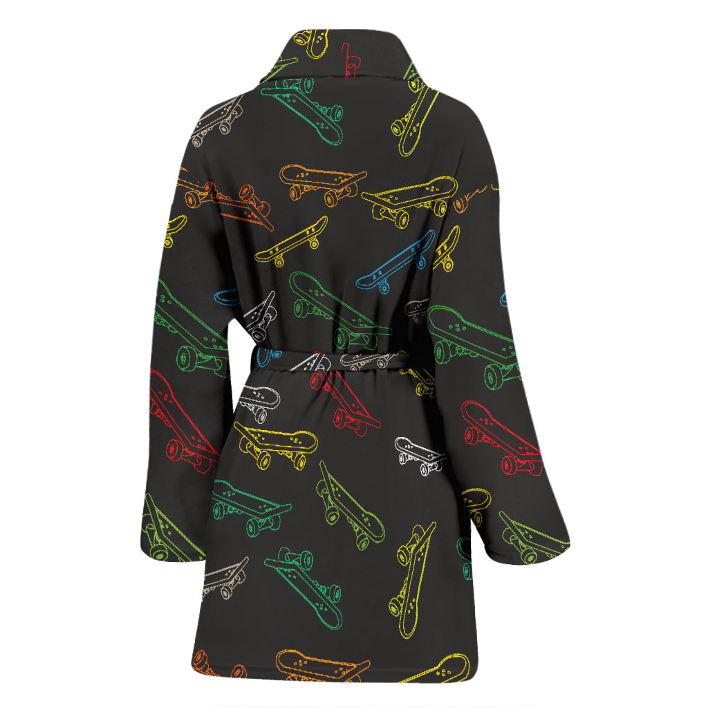 Skateboard Print Design LKS301 Women Bathrobe
