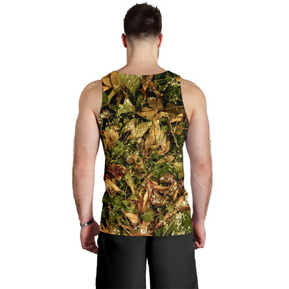 Camo Realistic Tree Forest Texture Print Men Tank Top