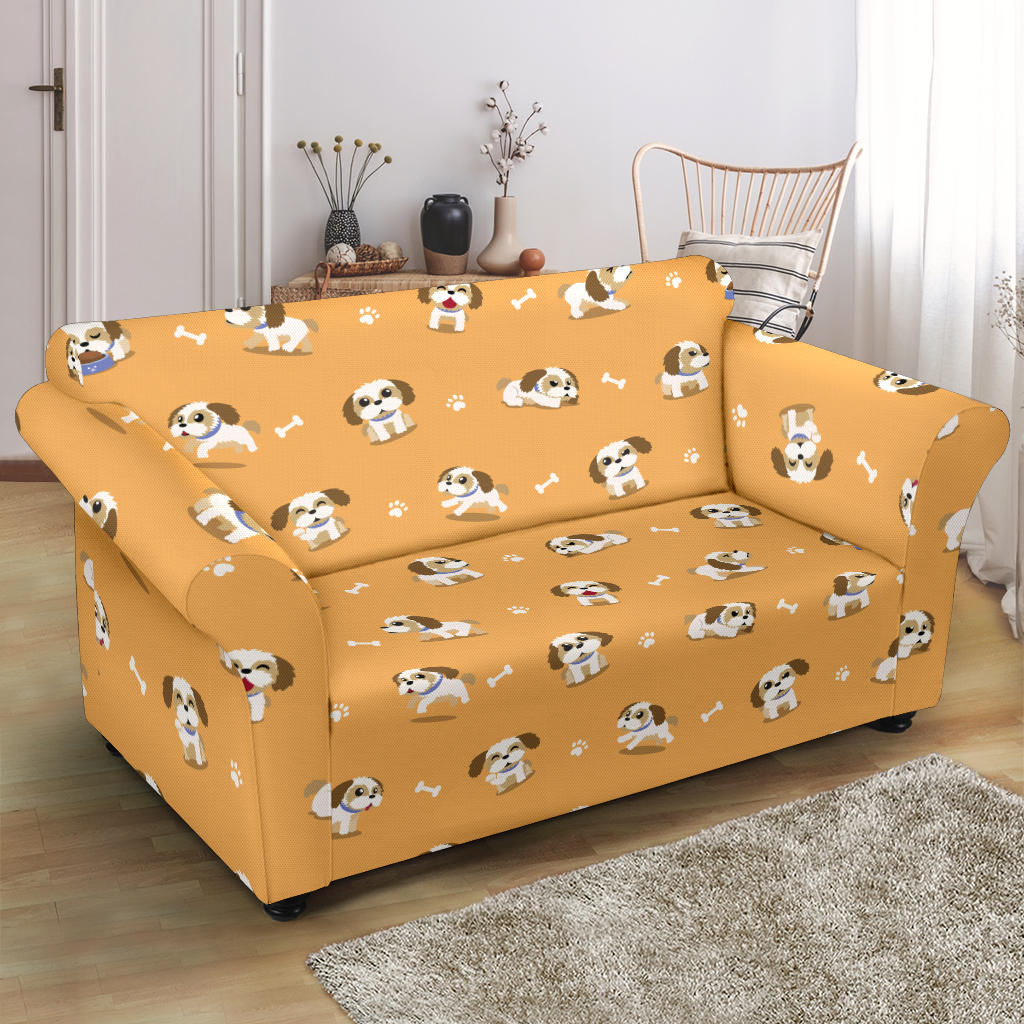 Shih Tzu Print Design LKS304 Loveseat Couch Slipcover