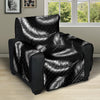 Feather Black White Design Print Recliner Cover Protector