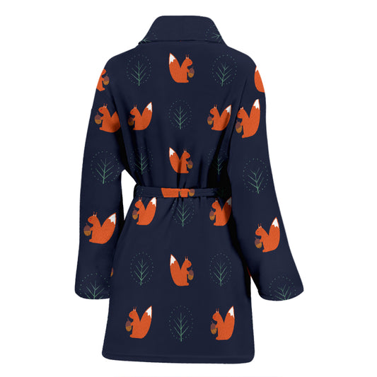 Squirrel Print Design LKS303 Women Bathrobe