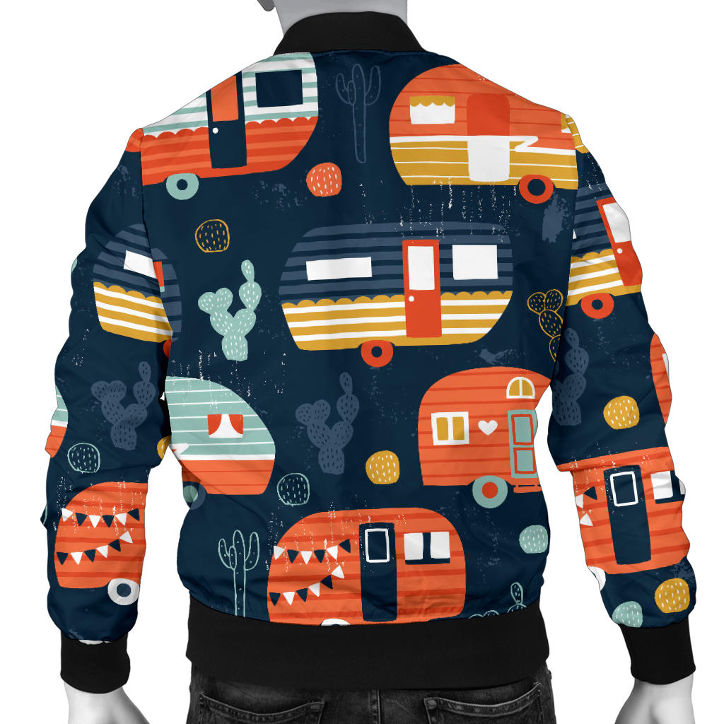 Camper Caravan Print Pattern Men Bomber Jacket
