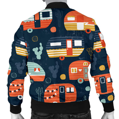Camper Caravan Print Pattern Men Bomber Jacket