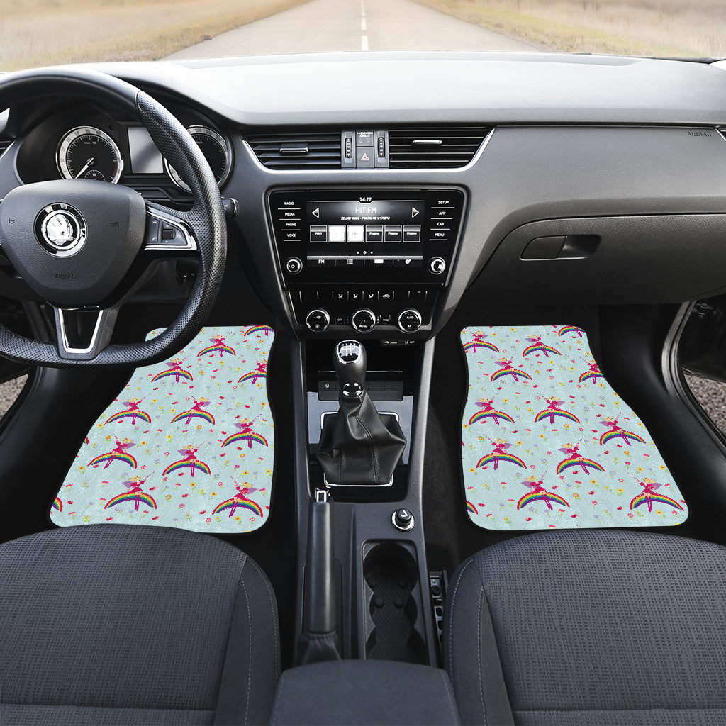 Fairy with Rainbow Print Pattern Car Floor Mats Front Back