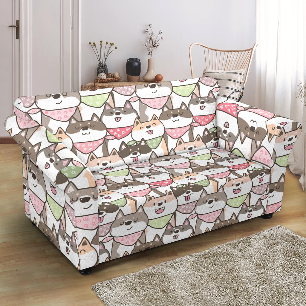 Shiba Inu Print Design LKS305 Loveseat Couch Slipcover