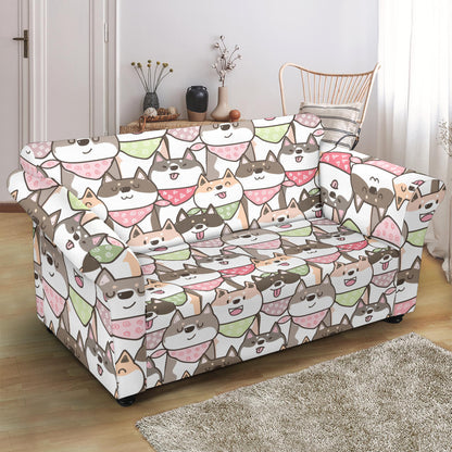 Shiba Inu Print Design LKS305 Loveseat Couch Slipcover