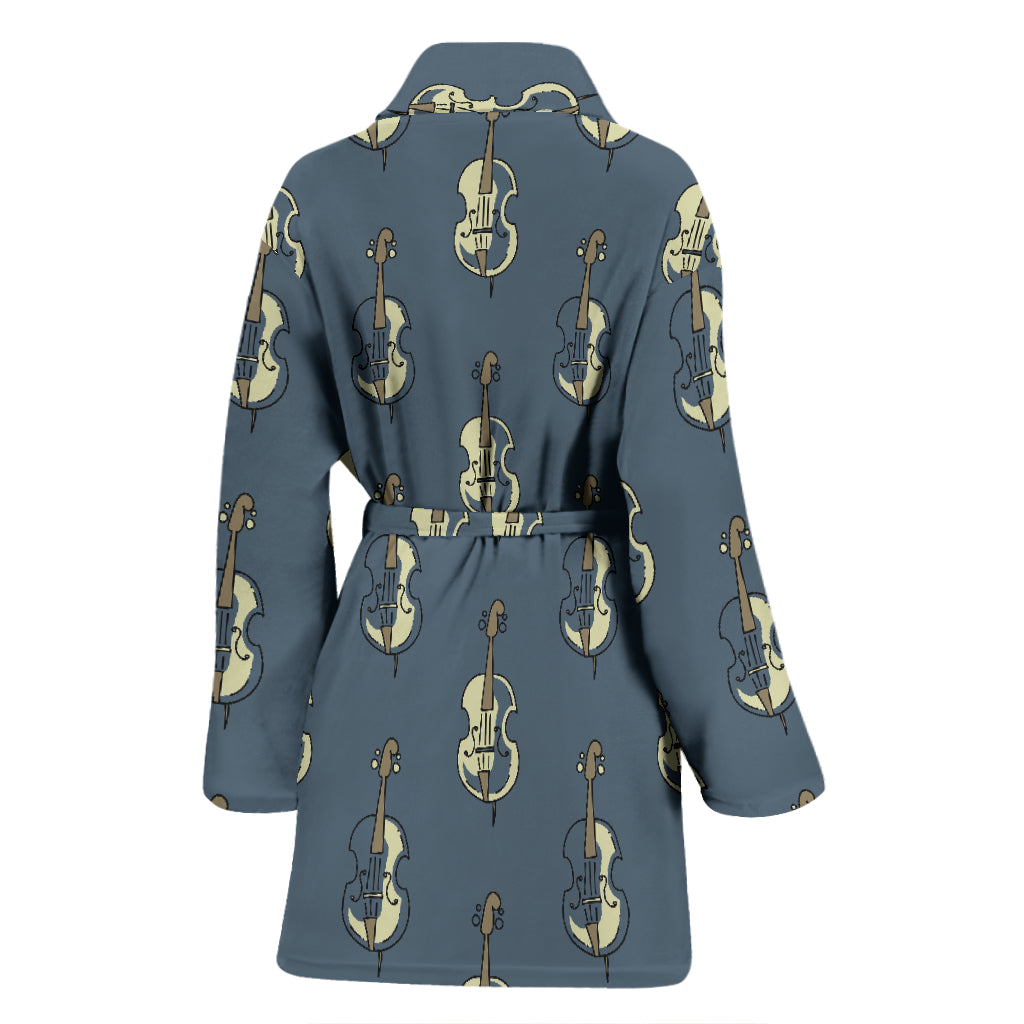 Violin Print Design LKS403 Women Bathrobe