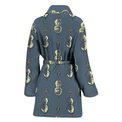 Violin Print Design LKS403 Women Bathrobe