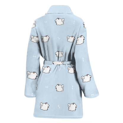 Samoyeds Print Design LKS302 Women Bathrobe