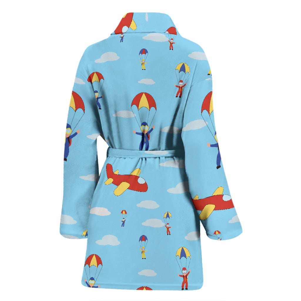 Skydiver Print Design LKS304 Women Bathrobe
