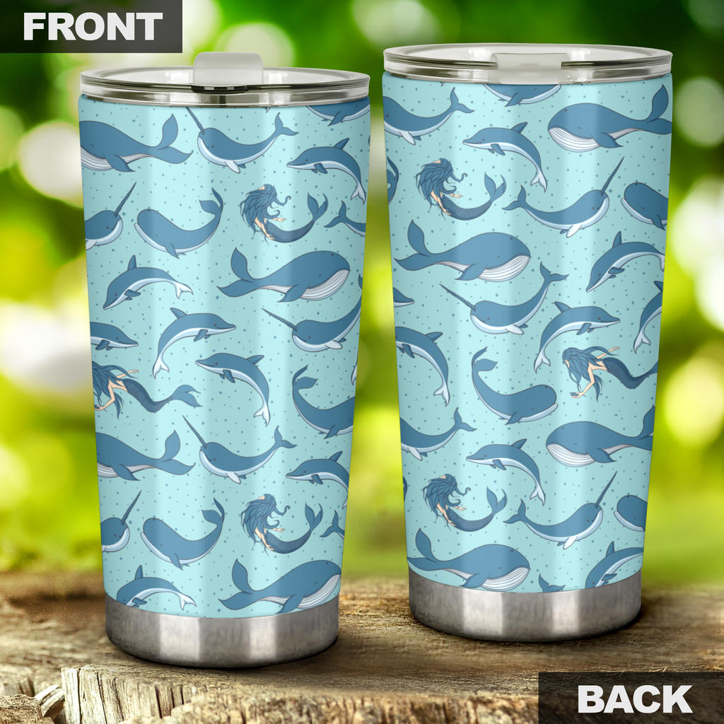 Narwhal Themed Print Tumbler
