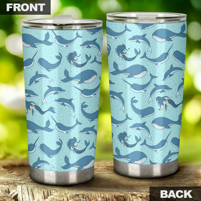 Narwhal Themed Print Tumbler