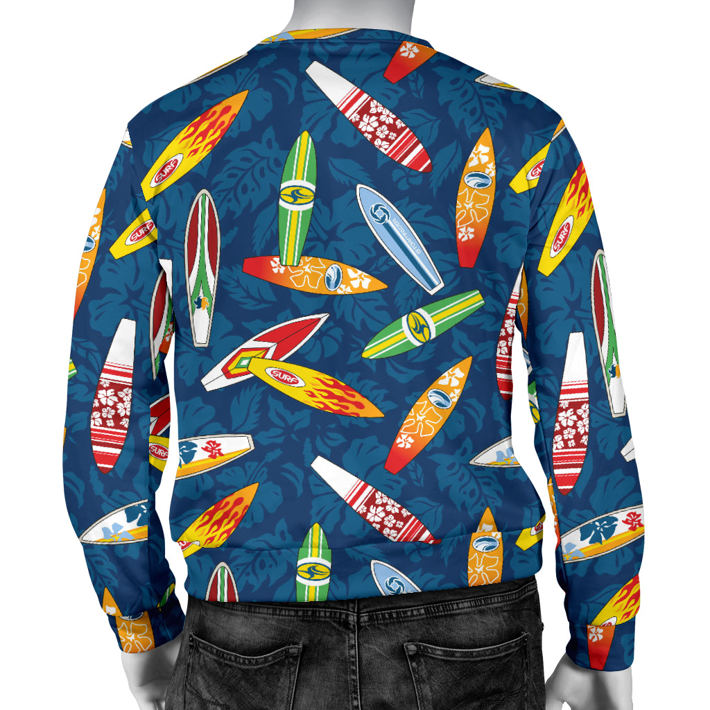 Surfboard Pattern Print Men Long Sleeve Sweatshirt