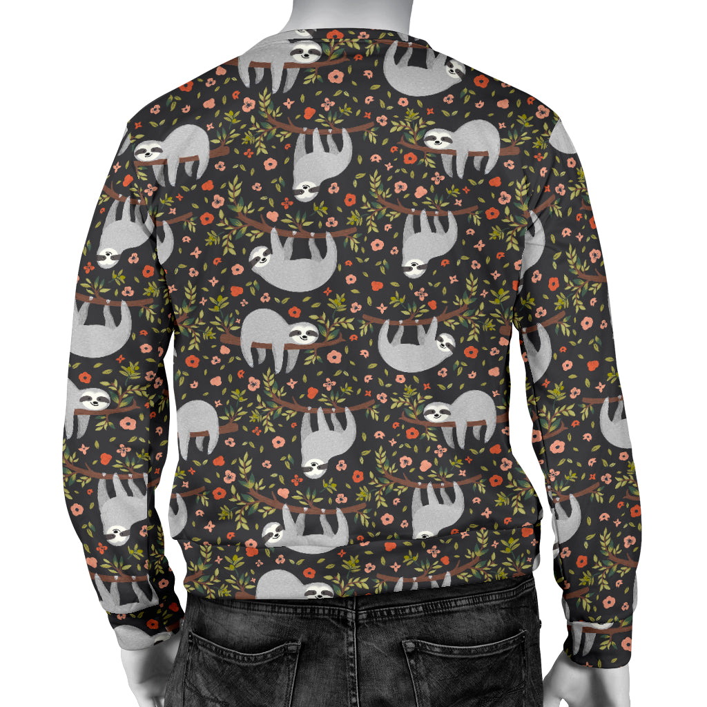 Sloth Cute Design Themed Print Men Long Sleeve Sweatshirt