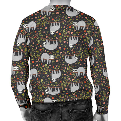 Sloth Cute Design Themed Print Men Long Sleeve Sweatshirt