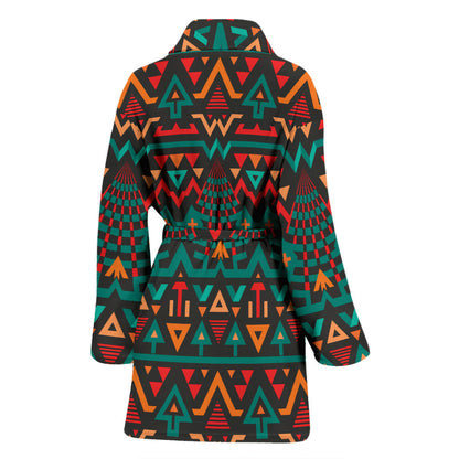 Aztec Pattern Print Design 04 Women Bathrobe