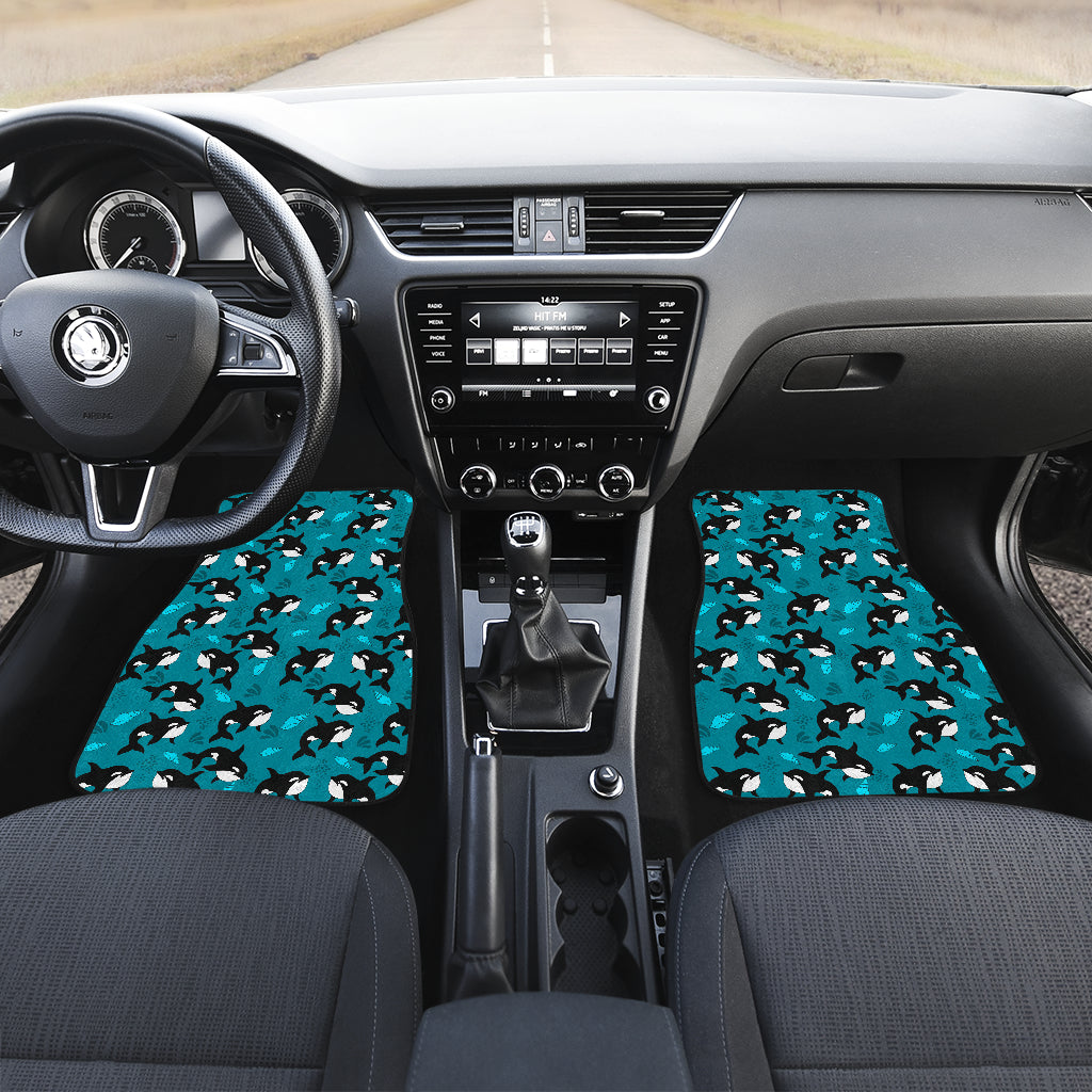 Whale Sea Design Themed Print Car Floor Mats Front Back