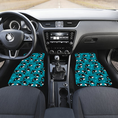 Whale Sea Design Themed Print Car Floor Mats Front Back