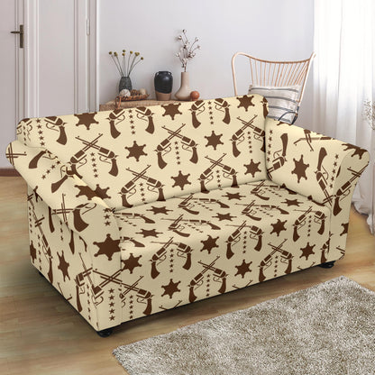 Western Cowboy Print Design LKS302 Loveseat Couch Slipcover