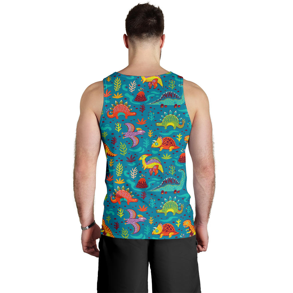 Dinosaur Cartoon Style Men Tank Top