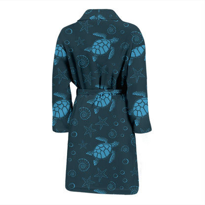 Sea Turtle Print Design LKS308 Men Bathrobe