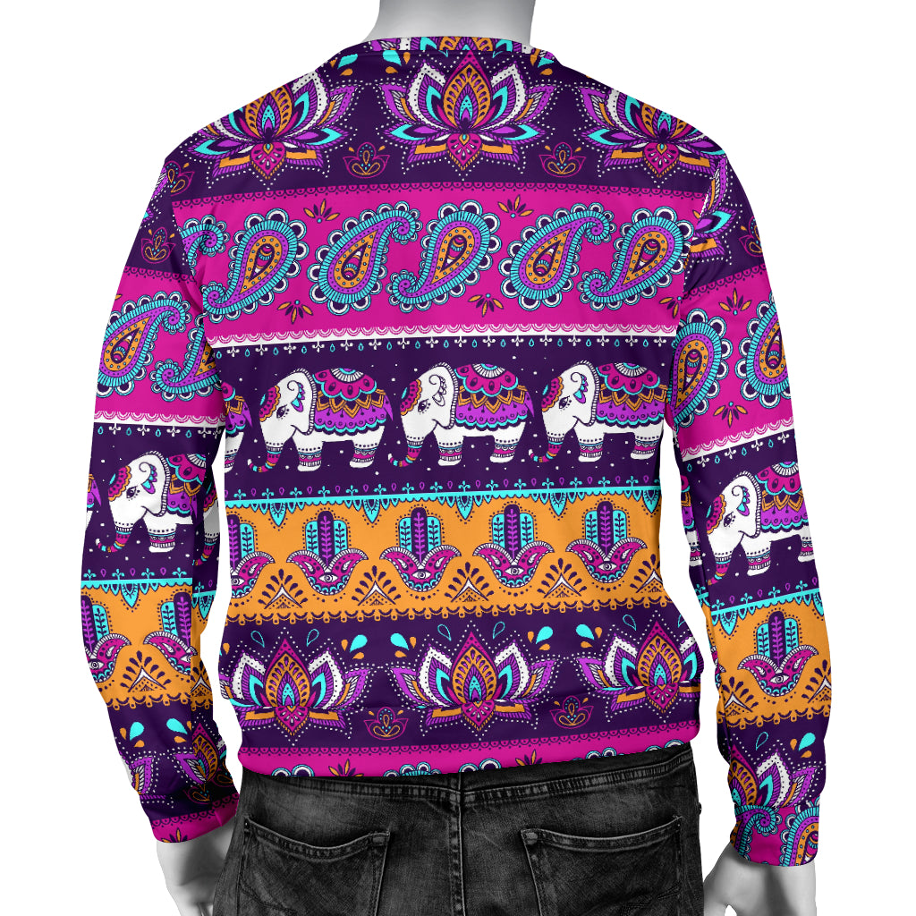 Boho Indian Style Pattern Men Long Sleeve Sweatshirt