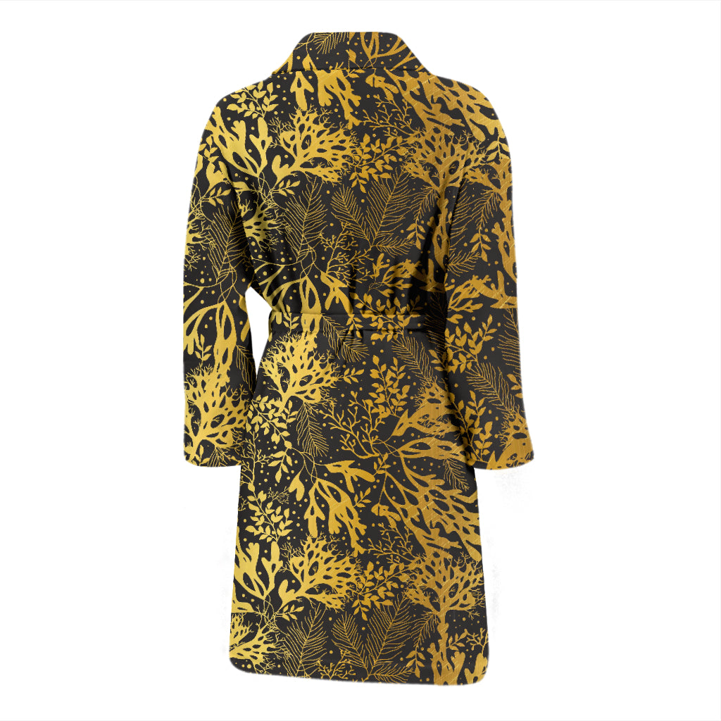 Seaweed Print Design LKS303 Men Bathrobe