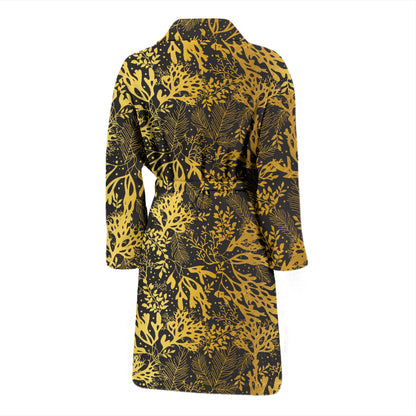 Seaweed Print Design LKS303 Men Bathrobe