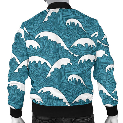 Surf Wave Tribal Design Men Bomber Jacket