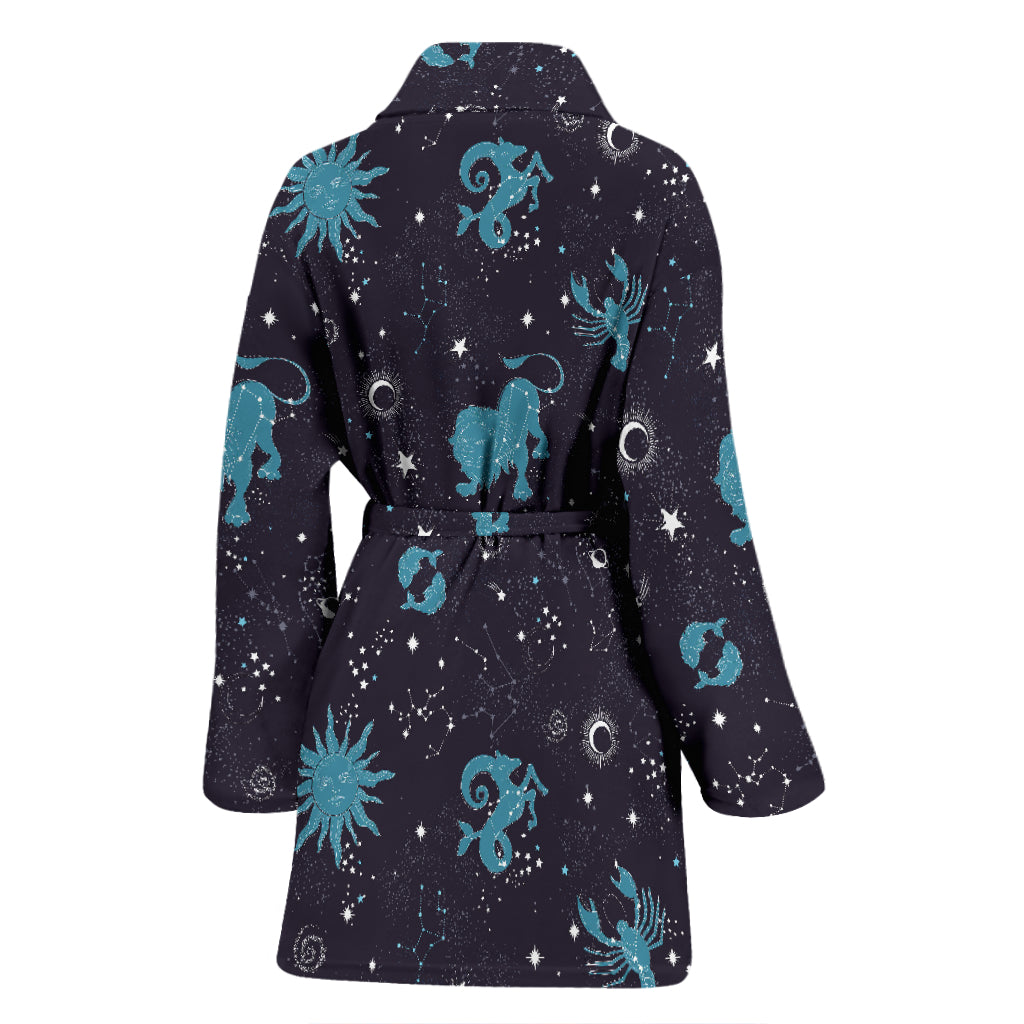 Zodiac Print Design LKS303 Women Bathrobe