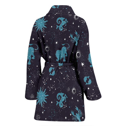 Zodiac Print Design LKS303 Women Bathrobe