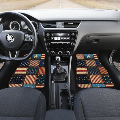 American flag Patchwork Design Car Floor Mats Front Back