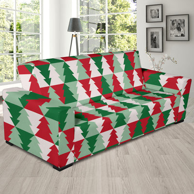 Christmas Tree Pattern Print Design 01 Sofa Slipcover