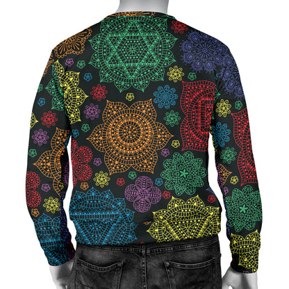 Chakra Mandala Print Pattern Men Long Sleeve Sweatshirt