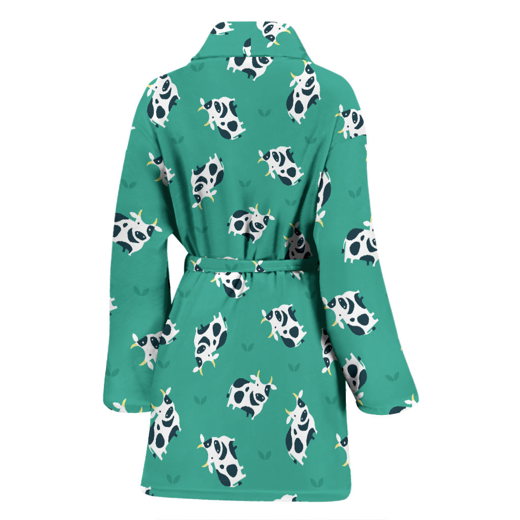 Cow Pattern Print Design 03 Women Bathrobe