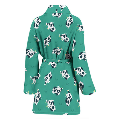 Cow Pattern Print Design 03 Women Bathrobe