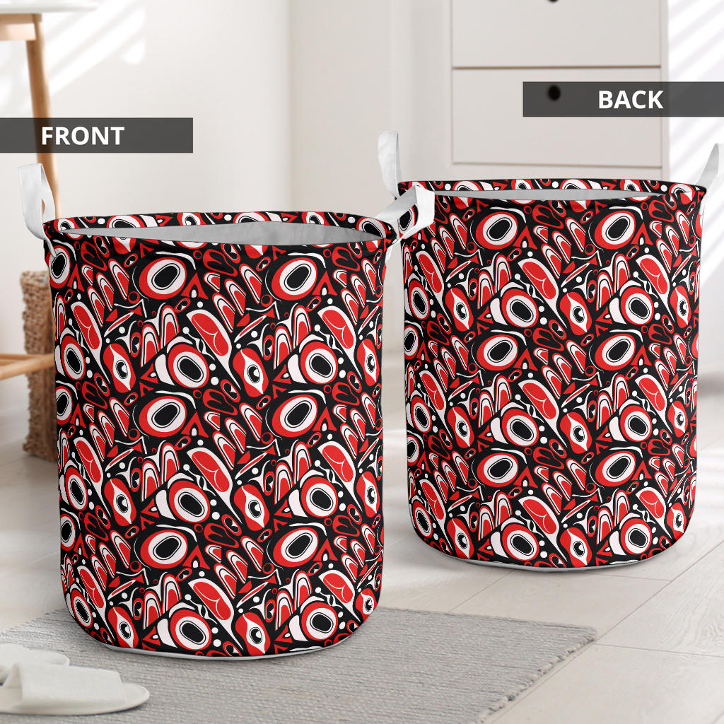 Totem Pole Texture Design Laundry Basket