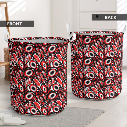 Totem Pole Texture Design Laundry Basket