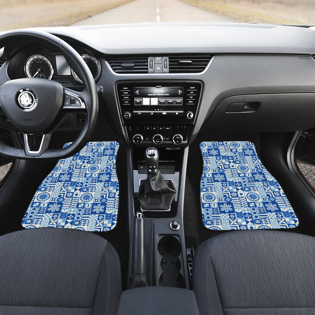 Swedish Print Pattern Car Floor Mats Front Back